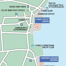Cowes week map shephards wharf