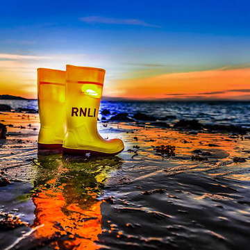 Rnli yellow welly by nick edwards