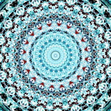 Kaleidoscope diamond blue glass shiny radial circle