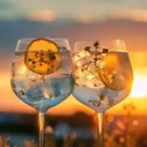 Canva gin sunset evening events onthewight
