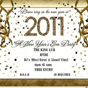 New years eve gold 2011 party invitation