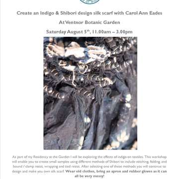 Create an indigo and shibori silk scarf august 2017