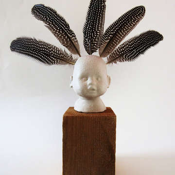 Judes crow   feathered head   ceramic copy