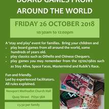 Board games club for families half term poster 26 oct 2018