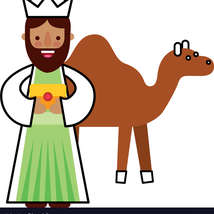 Cartoon wise king with camel manger characters vector 18092143