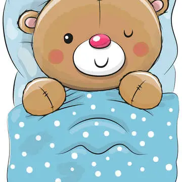 Cute cartoon sleeping teddy bear vector 16758290