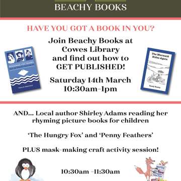 Beachy books at cowes library iow event poster   a4   for print page 001