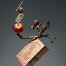 Storytelling image showing branch acorn apple and book by jj jordan on pexels