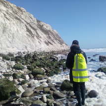 Culver cliff headland join the sharklab technician on a beach survey this easter 2022