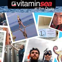 Vitamin sea at the quay poster with photos of sea swimmers