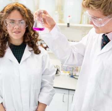Pupils in science lab