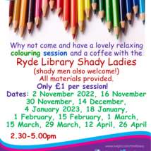 Colouring club dates poster2022to2023
