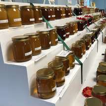 Jars of honey at the 2018 honey show