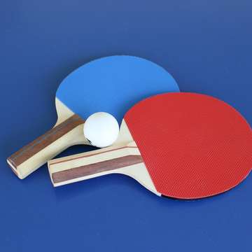 Table tennis bats and ball by lisa keffer