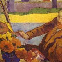 Gauguin van gogh painting sunflowers