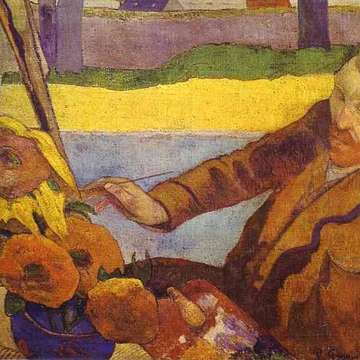 Gauguin van gogh painting sunflowers