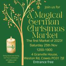 A magical german christmas market poster