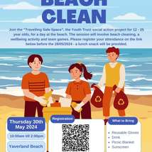 Travelling safe space beach clean